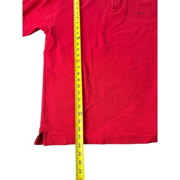 Patagonia Men's Golf Polo Shirt Size L‎ Short Sleeve Organic Cotton Red |G1 - Picture 4 of 6